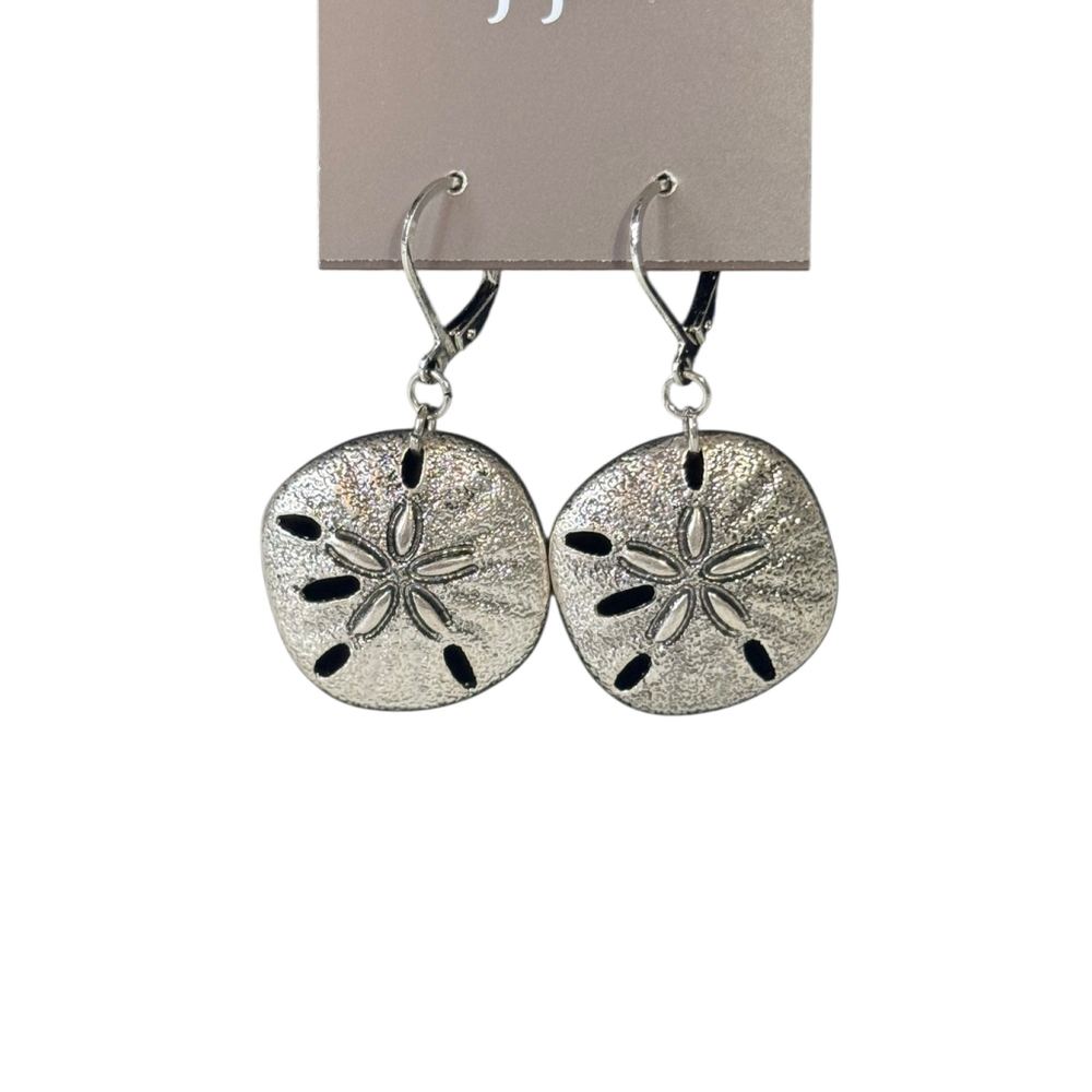 Women's J.Jill Silver Sand Dollar Drop Earrings One Size - Picture 2 of 3